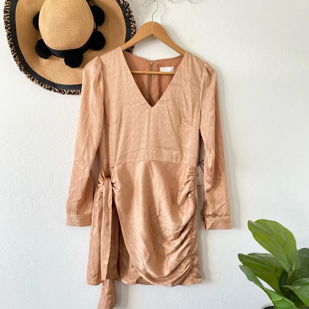 NWT Lost + Wander High Roller Gold Mini Dress Size Small NYE Holiday Dress